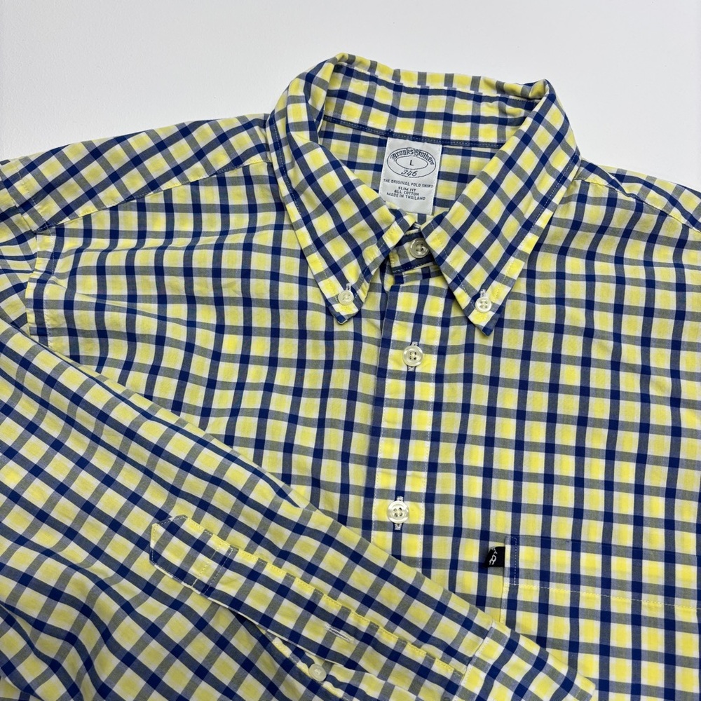 Brooks Brothers Yellow and Blue Plaid Shirt